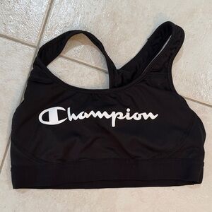 Champion Black and White Logo Sports Bra